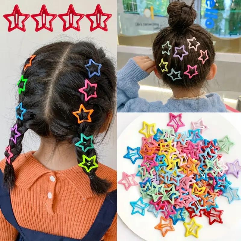 20 Stück Bunte Stern BB Haarspangen Entzückende Haardekoration für Mädchen und Kinder Hübsche Haarspangen und Kopfschmuck-Accessoires