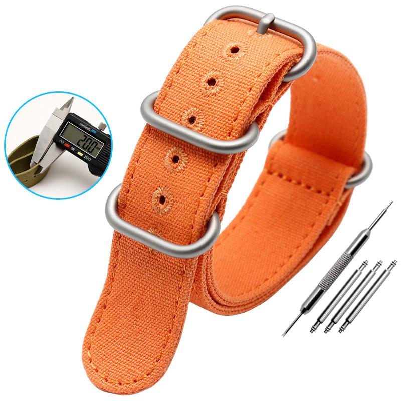 Classic Thickened Canvas Strap 20mm 22mm 24mm 26mm Rugged Nylon Military Straps Retro Watchband Braid Ballistic Fabric Bands for Tudor