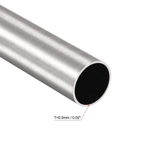 uxcell 304 Stainless Steel Round Tube, Durable, 11mm Outer Diameter, 0.5mm Wall Thickness, 250mm Length