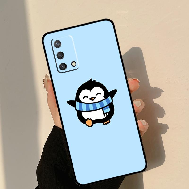Cute Cartoon Penguin Case For Oppo A5 Pro A6 A16 A76 A96 A17 A57 A40 A60 A80 A98 A58 A78 A18 A38 A54 A74 A94 A15
