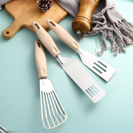 Frying Spatula Stainless Steel Mini Serving Spatula for Flipping Scraping Ergonomic Anti-Slip Handle Pan for Crepes Eggs Brownies Kitchen Tools