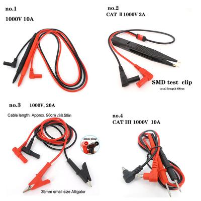 Digitální multimetr 1000V 2A 10A 20A s tenkým hrotem, multimetr, měřicí kabel, sonda, drát, pero, tester kabelů, 4mm banánové zakončení, nástroje