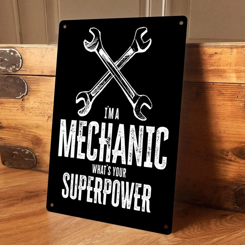 

1 piece of car repair-themed tinplate wall hanging plaque, featuring a mechanic superhero design. Suitable for garage/studio wal (as the picture,20x30cm)