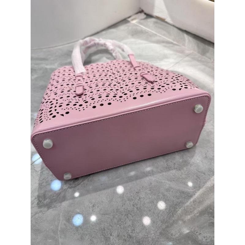 New cowhide leather high-end hollow vegetable basket bucket bag tote bag one shoulder crossbody handbag women