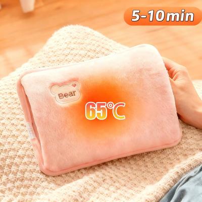Winter Electric Hot Water Bag Reusable Plush Hot Water Bottle EU Plug Portable Fast Charging Heating Water Bags Warm Hand Pocket
