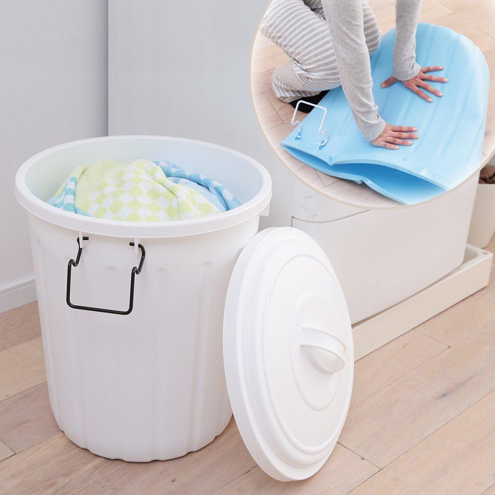 Iris Ohyama Trash Can Soft Pail 45L White PE-45L