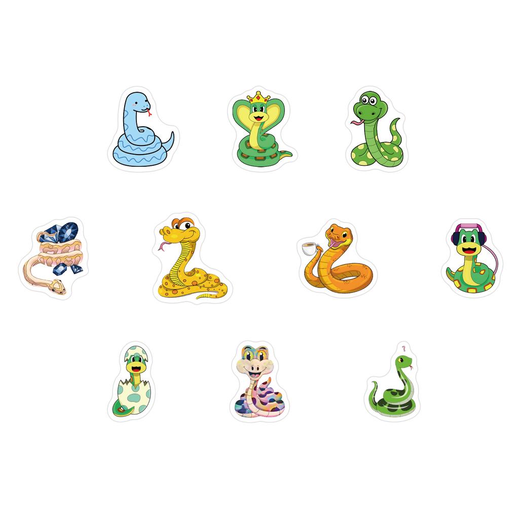 500/roll Cartoon Snake Roll Sticker Cute Animal Children DIY Skateboard Suitcase Roll Sticker