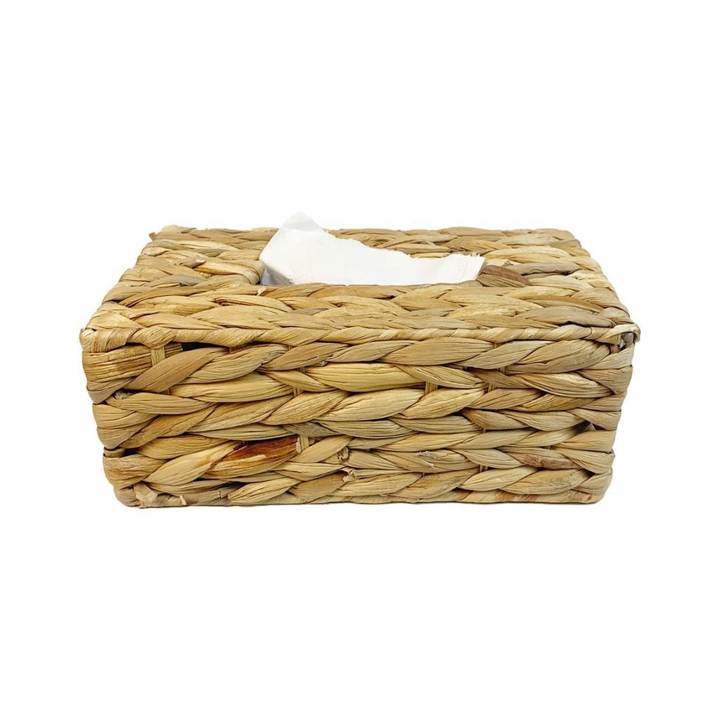 Rattan Tissue Box Holder With Lid For Living Room And Bathroom Decor
