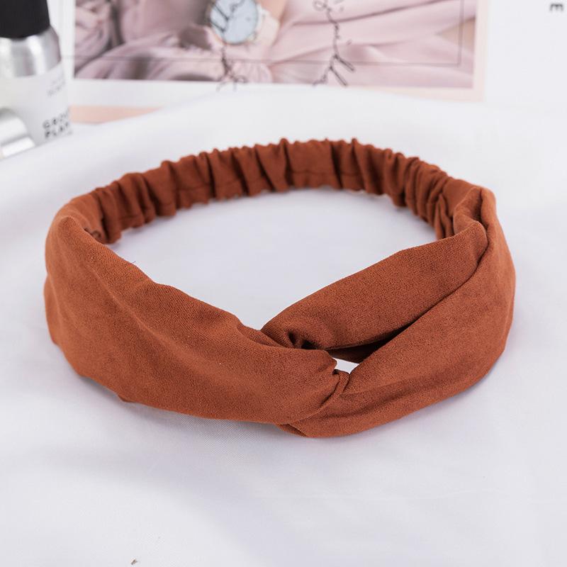 Fashion Women Girls Suede Hair Bands Solid Color Headbands Vintage Cross Turban Bandanas HairBands Hair Accessories
