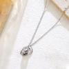 Novirassine  Elegant Pendant Necklace Stainless Steel PVD Waterproof CZ Inlay for Women Anniversary Romantic Jewelry
