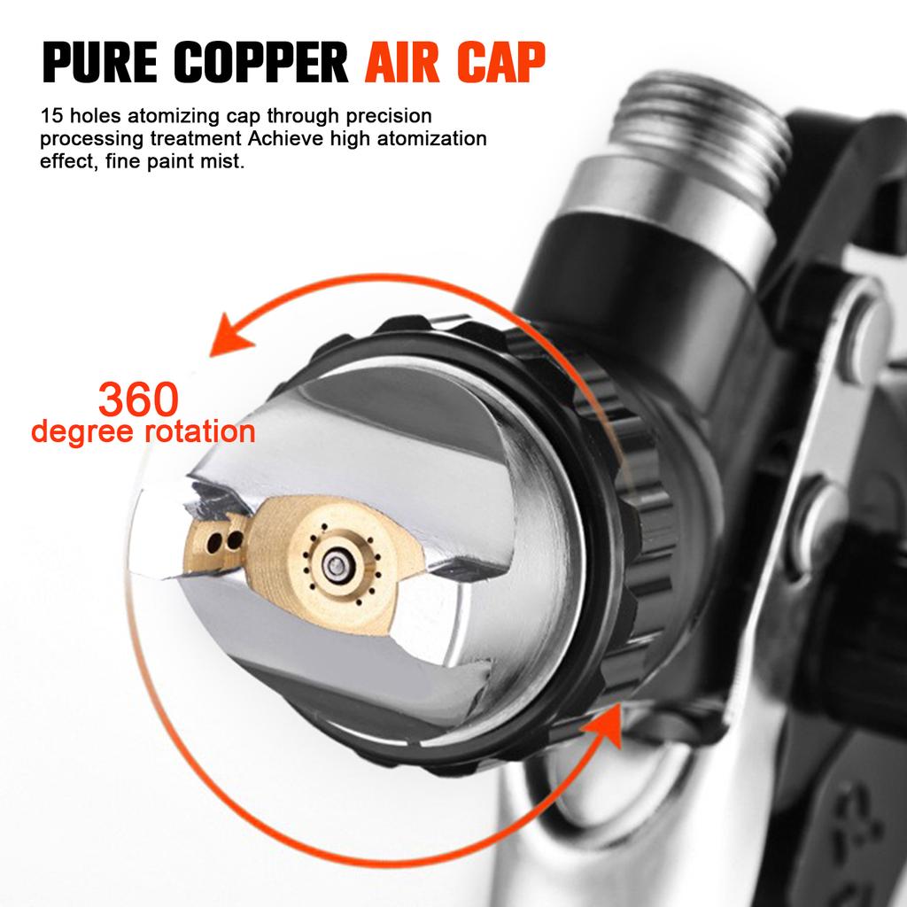 Professional Pneumatic Spray Gun with Adapter Car Aerograph Spraying Gun High Atomization Sprayer for Car Painting and Repair