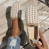 Large size fly-woven breathable round head flat-soled single shoes women's color matching feet lazy work wish