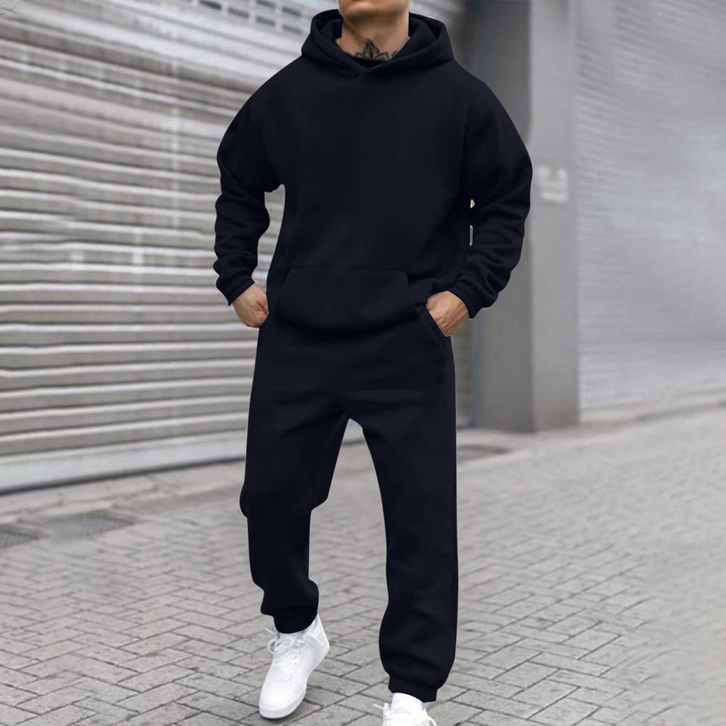 Herren Grenzüberschreitendes Herbst/Winter Mode Hoodie Set: Lässiger lockerer Langarm-Sweatshirt