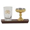 [Hasegawa Buddhist Altars] Buddhist Altar Water Jug, Teacup, Summer Obon Gift, Glass Cup, Gold Lotus, Medium