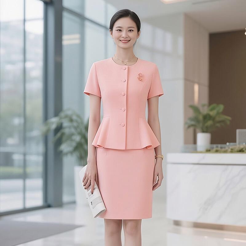 Women's Short-Sleeved Business Suit Skirt Set