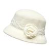 Lace Flower Ornament Textured Top Hat Socialite Woolen Hat Temperament Warm Bucket Hat