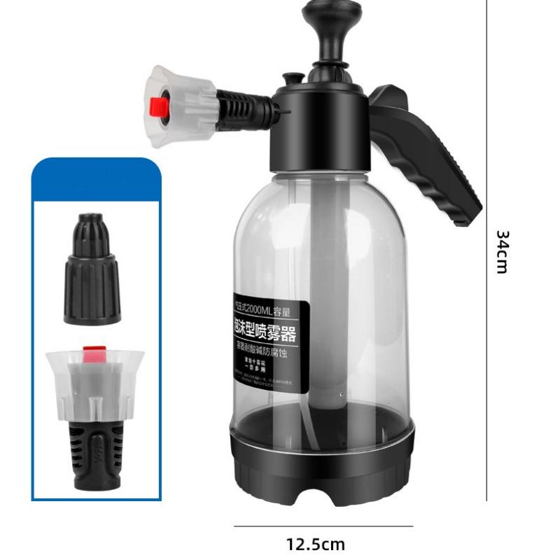 2L Hand Pump Foam Sprayer with 2 Types Hand-held Foam Watering Can Air Pressure Sprayer Plastic Spray Bottle Car Cleaning Tools