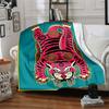 1Pc Tiger Abstract Artwork Blanket Soft And Comfortable Casual Warm Camping Travel Christmas Halloween Xmas Gift M9286