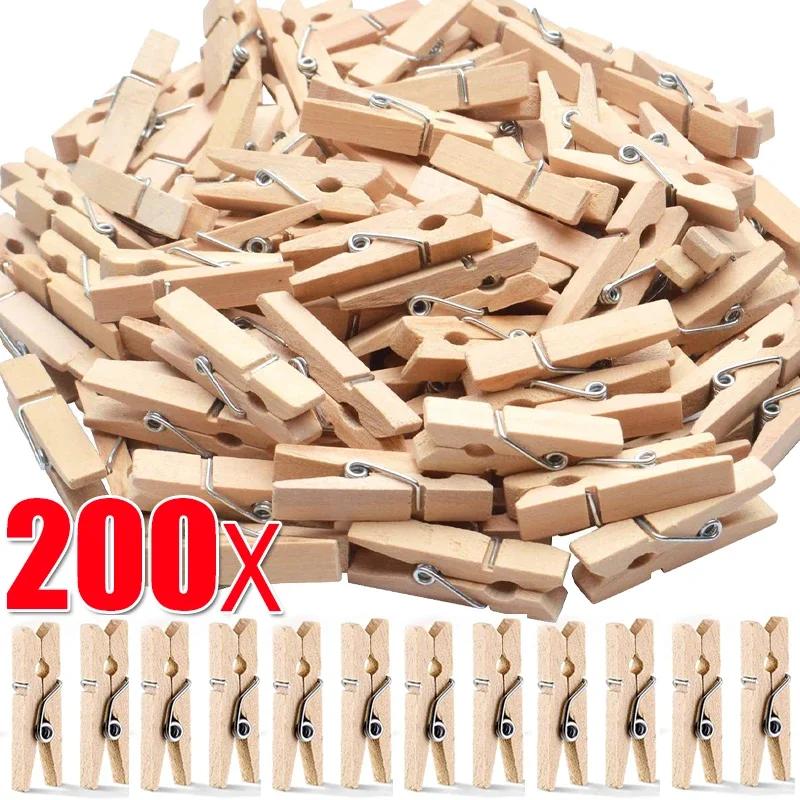 200/50 stücke Mini Foto Clip DIY Handgemachte Handwerk Clip Memo Papier Peg Wäscheklammer Holz Bild Schellen Home Büro Dekoration clips