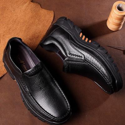 Autumn New Leather Casual Business Leather Shoes for Men Lightweight Breathable Non Slip Middle-aged and Elderly