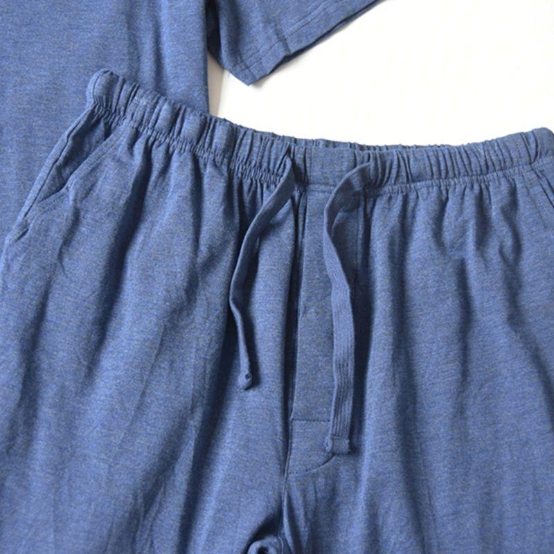 Foreign Trade Summer Men's Thin Knitted Modal Cotton Short Sleeve Shorts Pajamas Skin-friendly Breathable Homewear Set