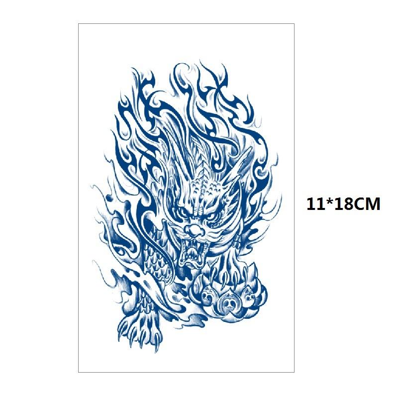 Herbs Gradual Change Jellyfish Planet Feather Snake Big Pattern Geisha Slowly Color Simulation Water Transfer Tattoo Sticker