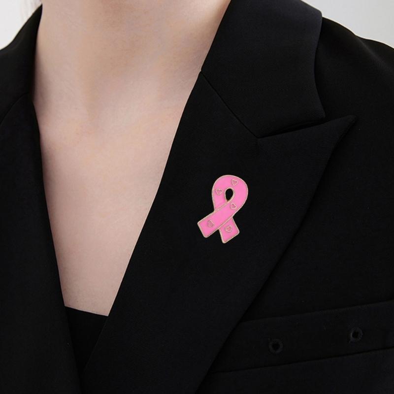 10Pcs Cancer Awareness Ribbon Brooch Pins For Women Healthcare Workers Decorative Lapel Pin For Clothing Embellishments