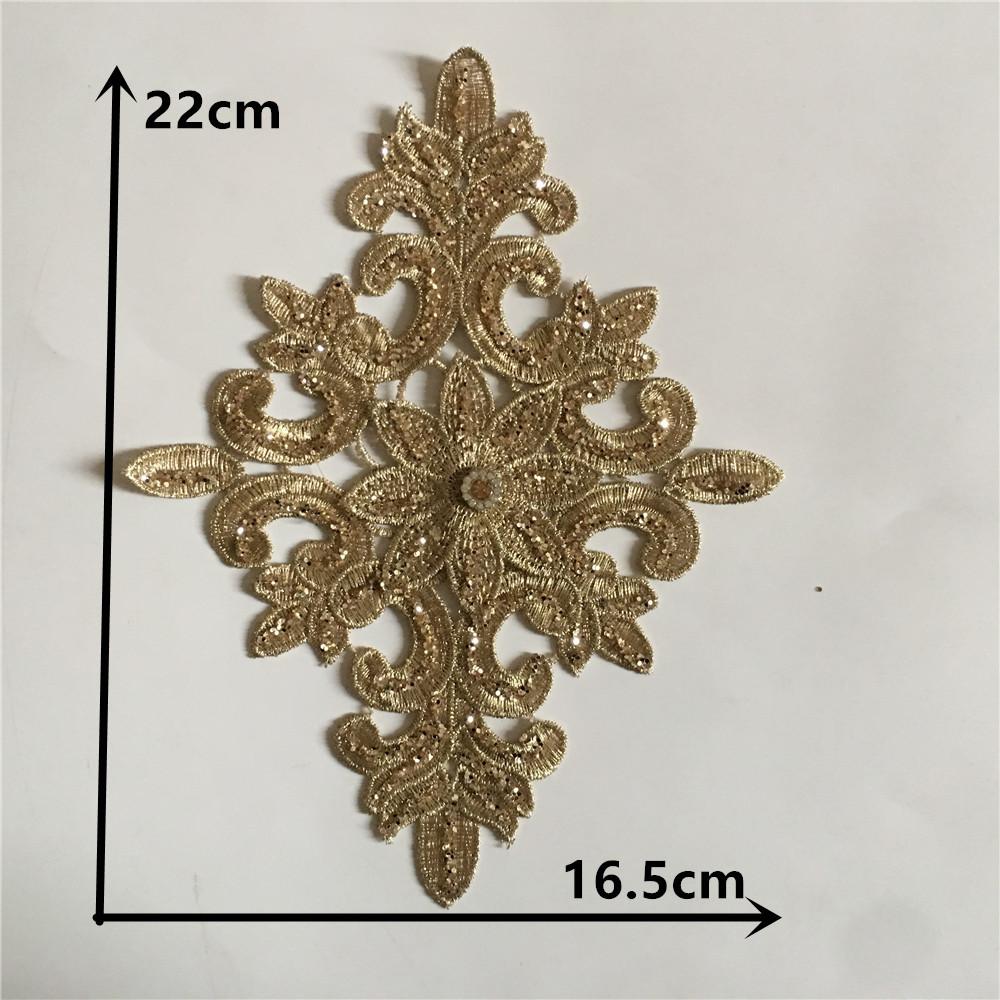Gold I Polyester Embroidery Hollow Hot Diamond 3D Lace Flash Powder Lace Diy Decorative Clothes Clothing Accessories