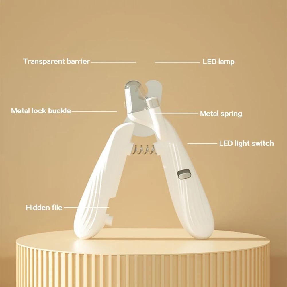 1PC Pet Nail Clippers with LED Light Hygiene LED Light Cat/Dog Claw Clipper Splash-Protection for Small Medium Pets.