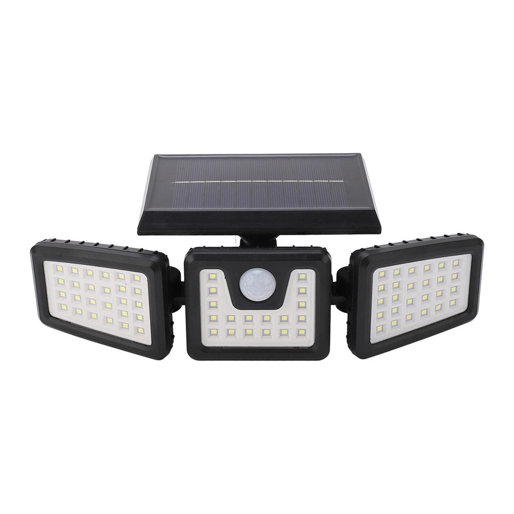 Außen Bewegungsmelderleuchte Solarbetrieben 3 Verstellbare Köpfe IP65 Wasserdicht Weitwinkel Flut