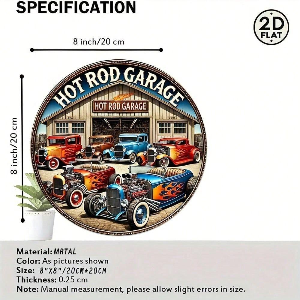 Tin Sign Metal Poster Wall Art Vintage Hot Rod Garage Decor Mechanic Gift 8x8 Inch