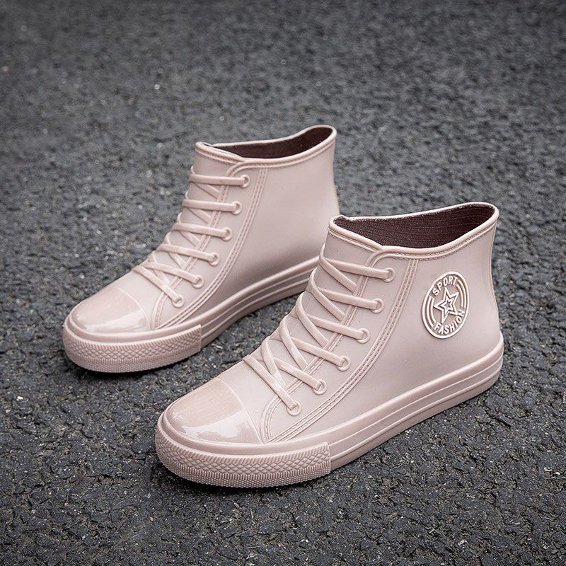 

Модные резиновые сапоги Челси, женские водонепроницаемые ботинки на шнуровке, нескользящие бахилы, недорогие женские резиновые туфли, новые ботильоны CN 41