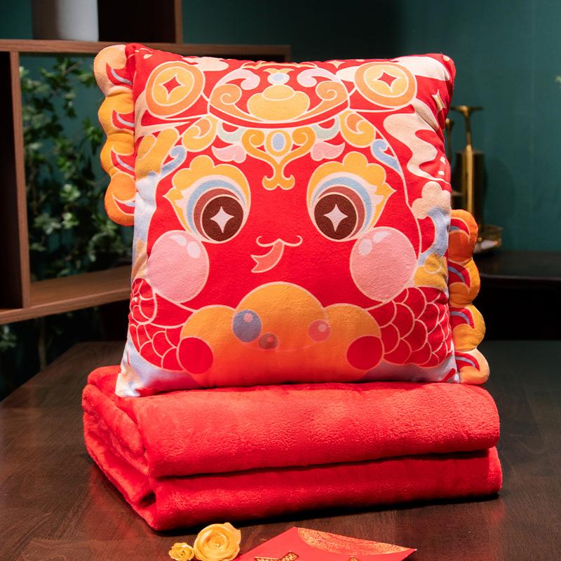 3D Heart Aped Cute Cartoon Two in One U Aped Pillow Office Car Dual Use Pillow Blanket  Animal Pattern PP Cotton Filled