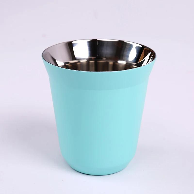 Espresso Mugs 304 Stainless Steel 80ML160ML Coffee Cups Insulated Double Wall Dishwasher Safe Small Capacity Insulation