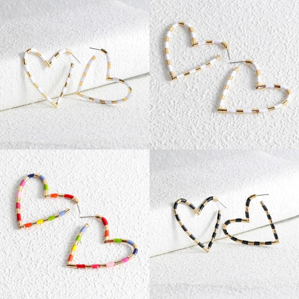 New Fashion Cross-border Creative Heart Drop Earrings Alloy Material