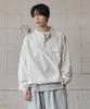RUGGED HOUSE But Now String Pullover Henley Neck T-Shirt Cream