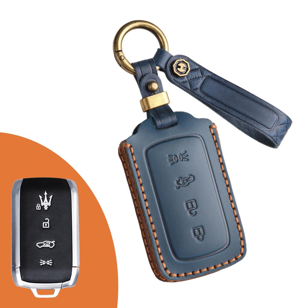Maserati Key Cover for Greg President Ghibli MC20 - Car Key Bag, Buckle, and Pendant