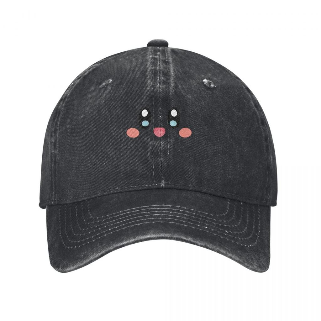 Happy Smile Pink Cute Kirbo Face Baseball Cap Sun Caps Golf Hat Unisex Thermal Visor Military Cap Unisex Women Unisexs