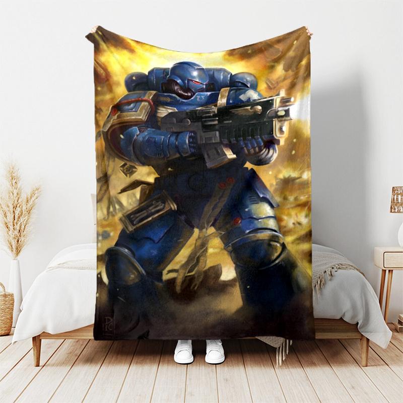 Warhammer 40K Theme Printed Blanket,Perfect for Couch, Bed, Travel & Outdoor Use | Machine Washable, Cozy & Durable.