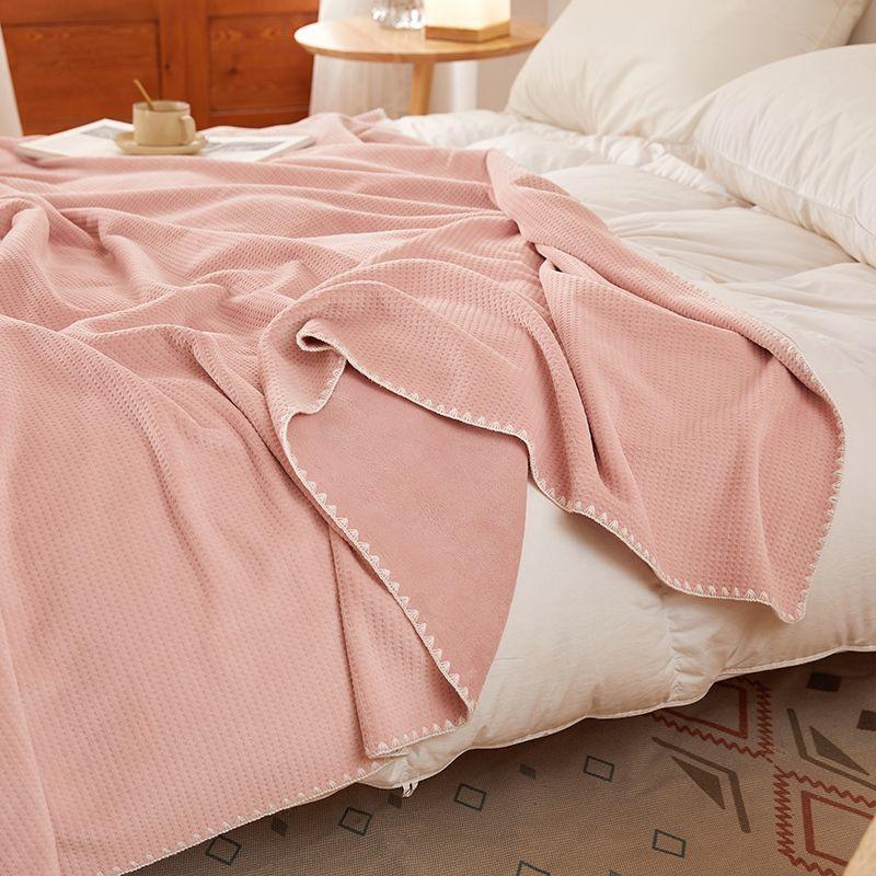 Thickened Waffle Knit Blanket: Office, Nap, Sofa, Aviation, Air Conditioning Use