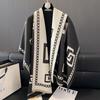 elegant women' scarf for winter warm chic SCARF 180x66 beige and black