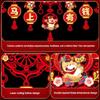 2026 Horse-themed Lunar Year Decor Chinese Character Hanging Tassels Colorful Door Curtain Flag Lintel Sticker Flocking