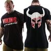Viking Printed Sport Men's T-Shirt Gym Fitness Bodybuilding Clothing Slim Cotton T Shirt Male Summer Workout Training Tee Tops