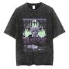 Baggy Fit HUNTER×HUNTER T Shirt Kurapika Manga Tshirt Men Women Hip Hop Washed Cotton T-shirt Clothing Short Sleeve Tees Japanese Streetwear