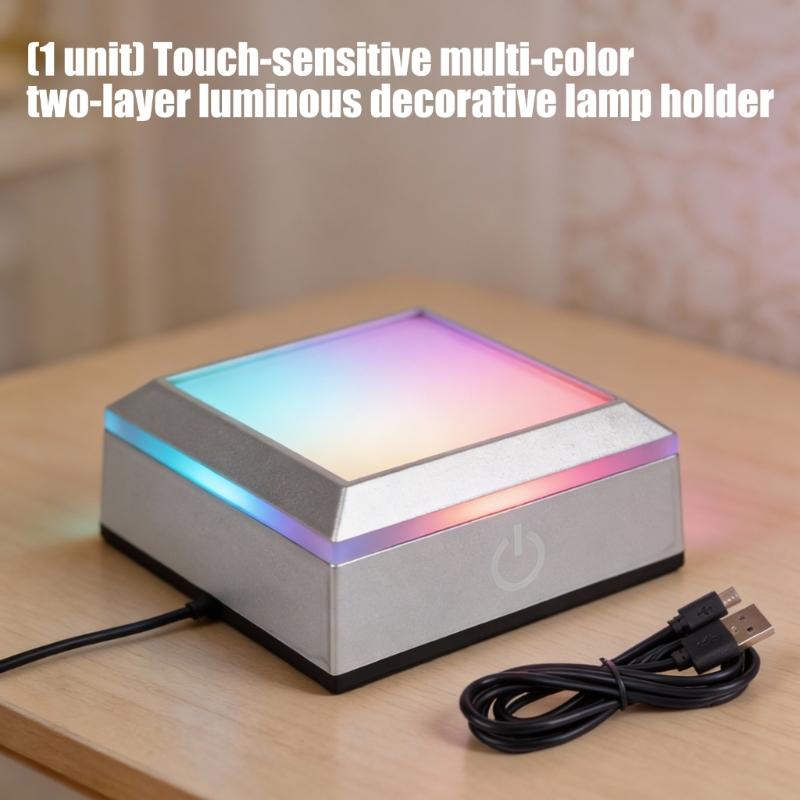 LED Touch Sensitive Crystals Atmospheres Lamp Base Featuring Dimmable Light for Jewelry Display and Home Decoration