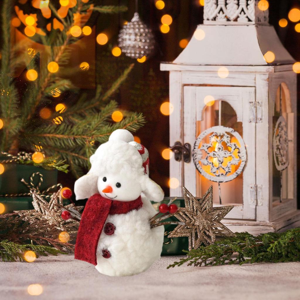 Foam Cloth Snowman Tabletop Figurine Christmas Table Decoration Ornament for Home Bedroom Bar Room Aesthetic Decor