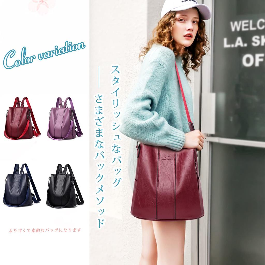 NICOLE & DORIS Damen Leder Mini Rucksack, Klein, Leicht, Wasserdicht, mit Mehreren Taschen und einer Rückentasche, Perfekt für den Lässigen Gebrauch von