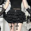 Women Harajuku Kawaii Y2K E-girl Skirts Cross Pendant Culottes Aesthetic Fairycore Short Dress Vintage Gothic Punk Cake Shorts