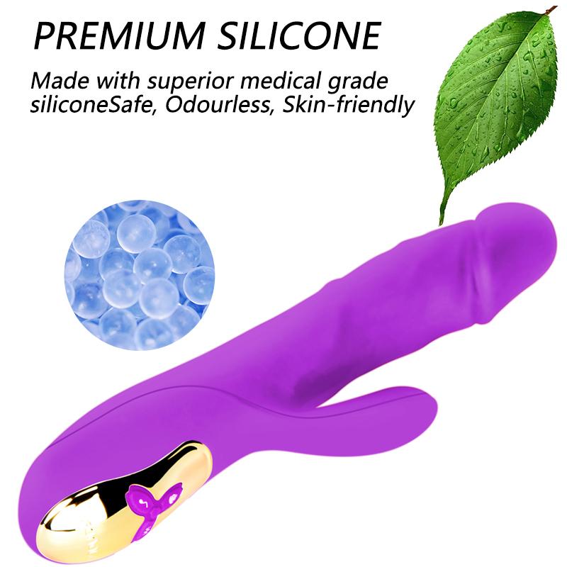 Magnetic Pulse Automatic Thrusting Vibrator for Women Heating Telescopic Masturbation G-spot Clitoral Stimulation Sex Toy