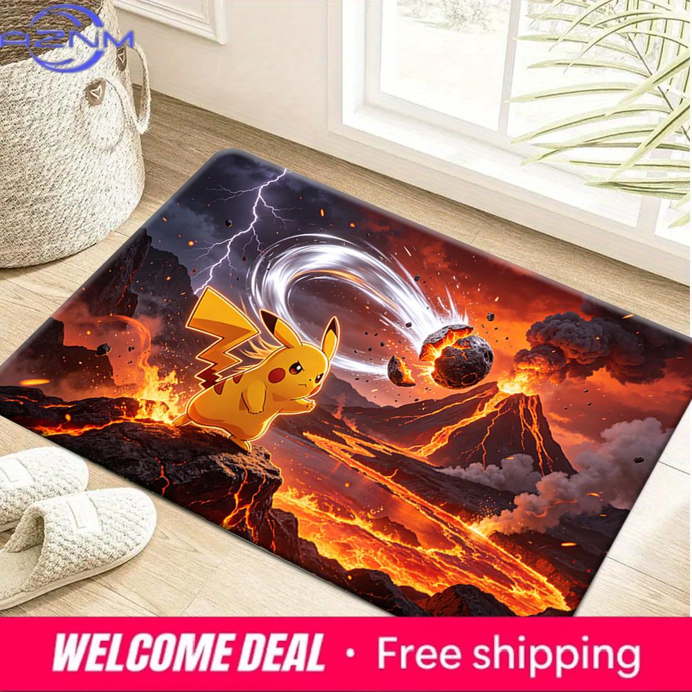 

Pokemon Pikachu Volcano Lava Meteor Print Non-Slip Floor Mat Doormat 40cm x 60cm